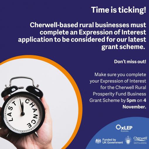 Cherwell’s rural businesses urged to act now, with expressions of interest for significant grant scheme set to close next week