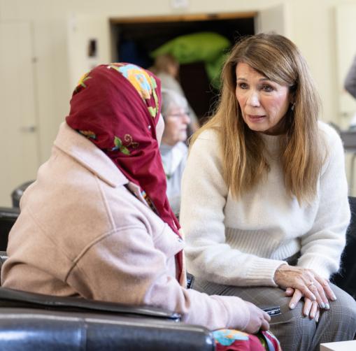 Image of individuals engaged in the No Limits programme talking